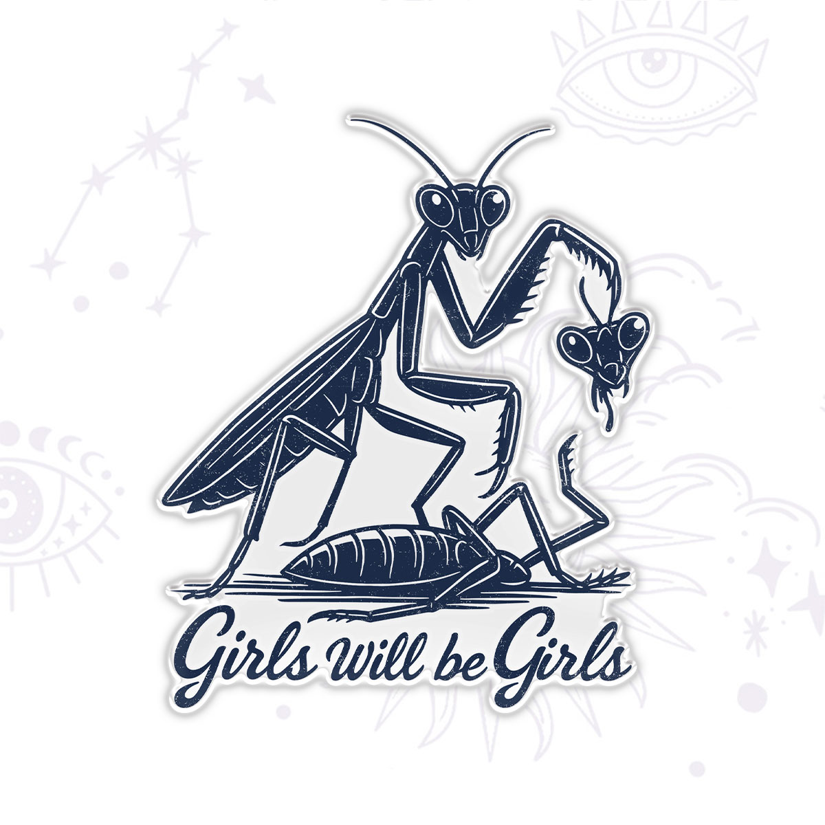 Purplehecate Girls Will Be Girls Praying Mantis Magnet