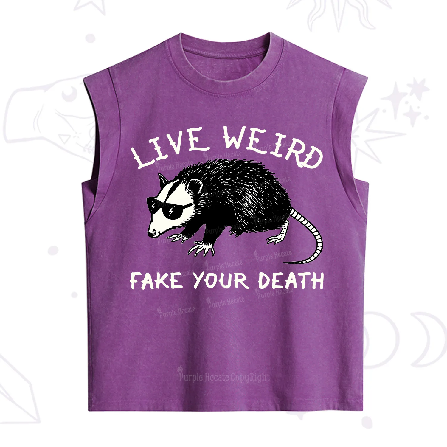 Purplehecate Live Weird Fake Your Death Vintage Washed Tank