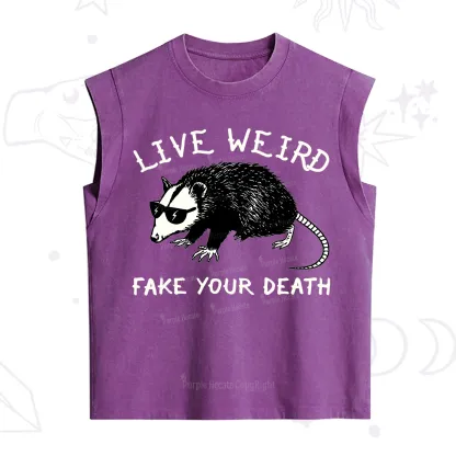 Purplehecate Live Weird Fake Your Death Vintage Washed Tank