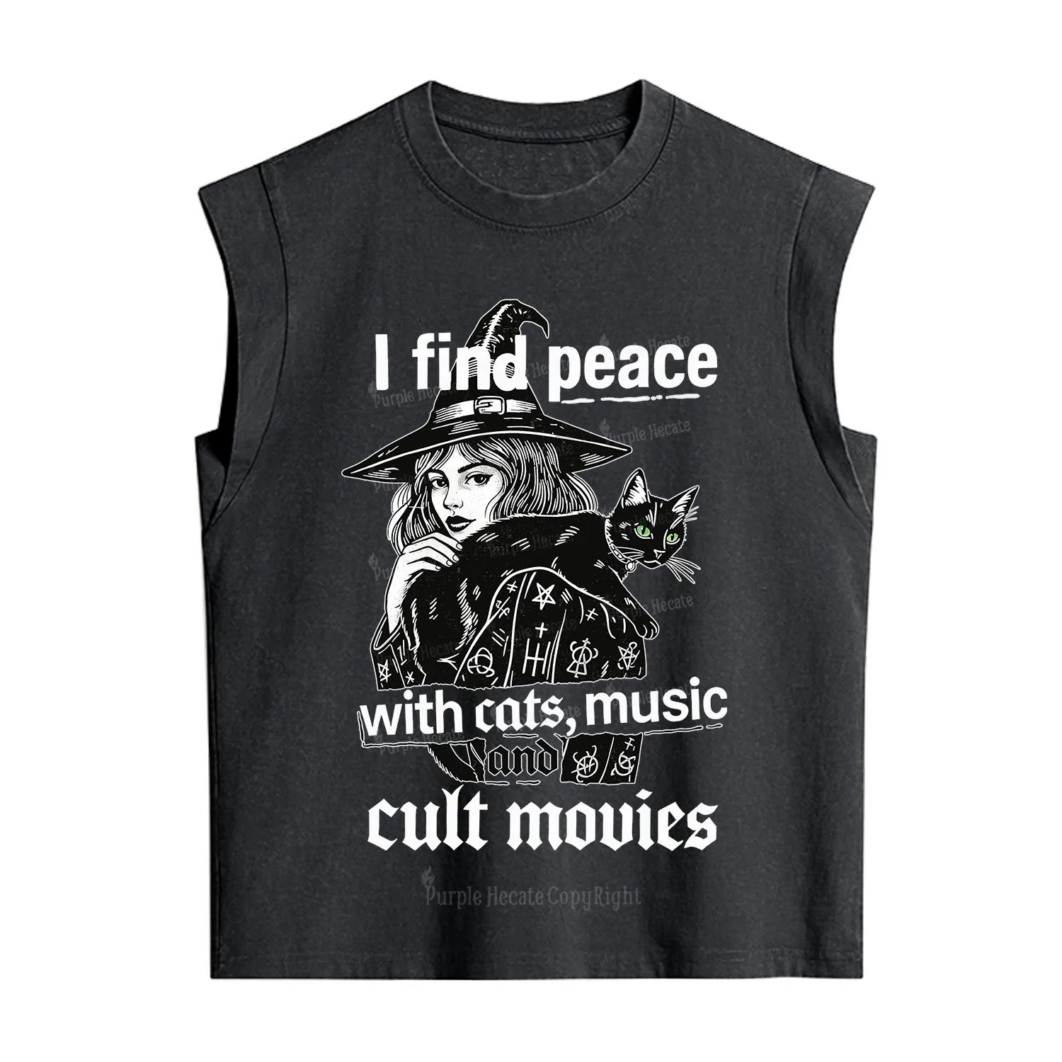 [Copy]Purplehecate Mothman Vintage Washed Tank