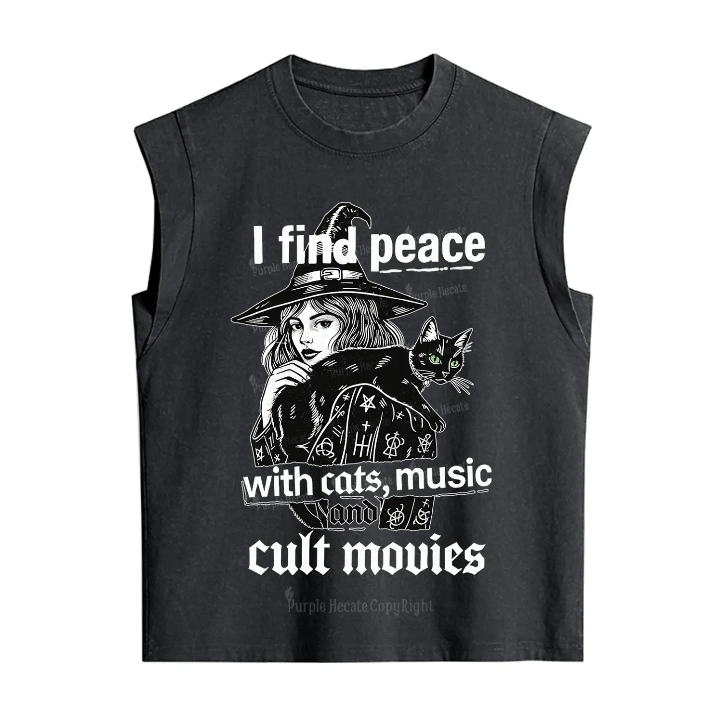 [Copy]Purplehecate Mothman Vintage Washed Tank