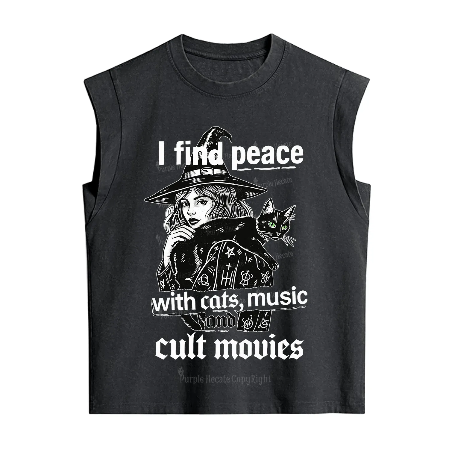 [Copy]Purplehecate Mothman Vintage Washed Tank