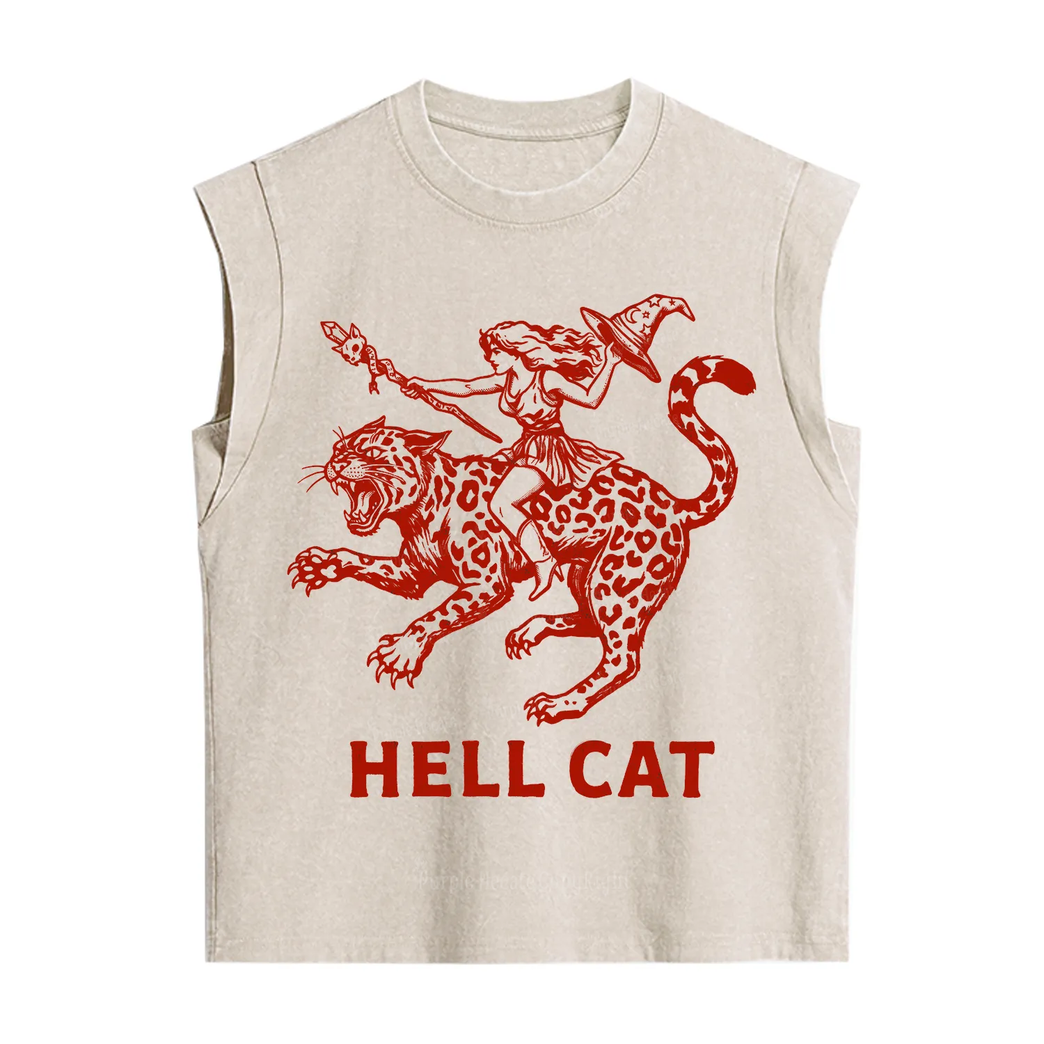 Purplehecate Hex Girl Hell Cat Vintage Washed Tank