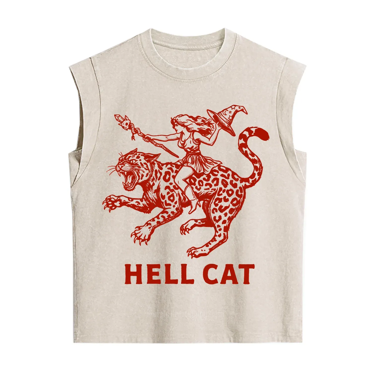 Purplehecate Hex Girl Hell Cat Vintage Washed Tank