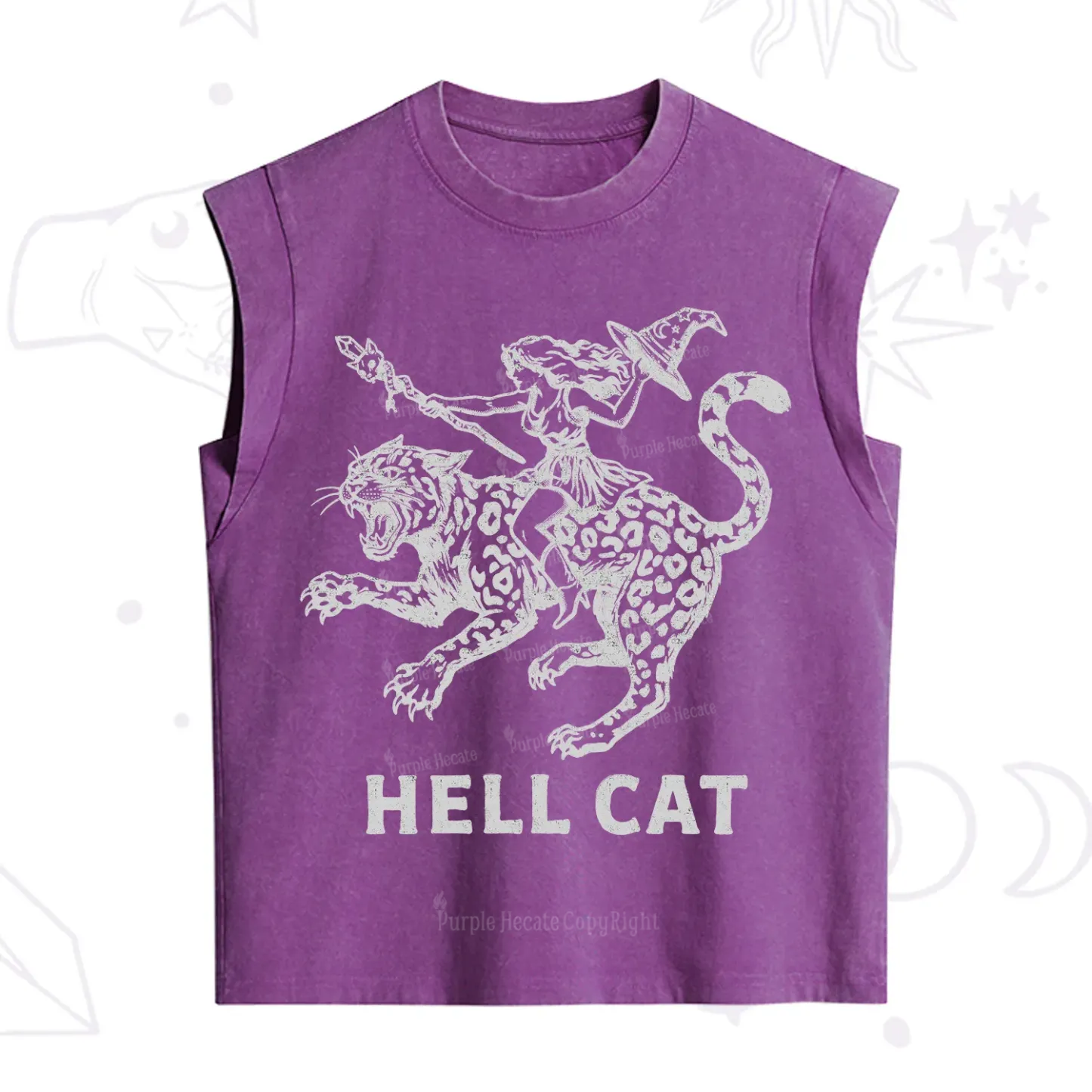 Purplehecate Hex Girl Hell Cat Vintage Washed Tank