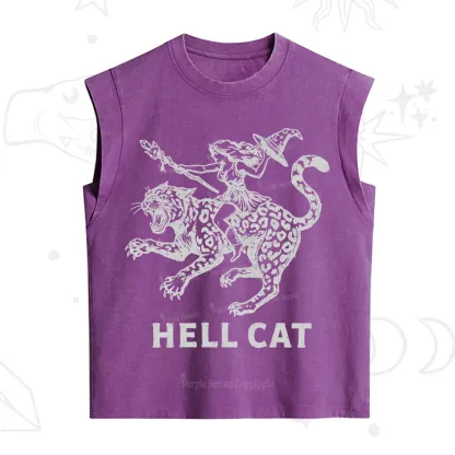 Purplehecate Hex Girl Hell Cat Vintage Washed Tank