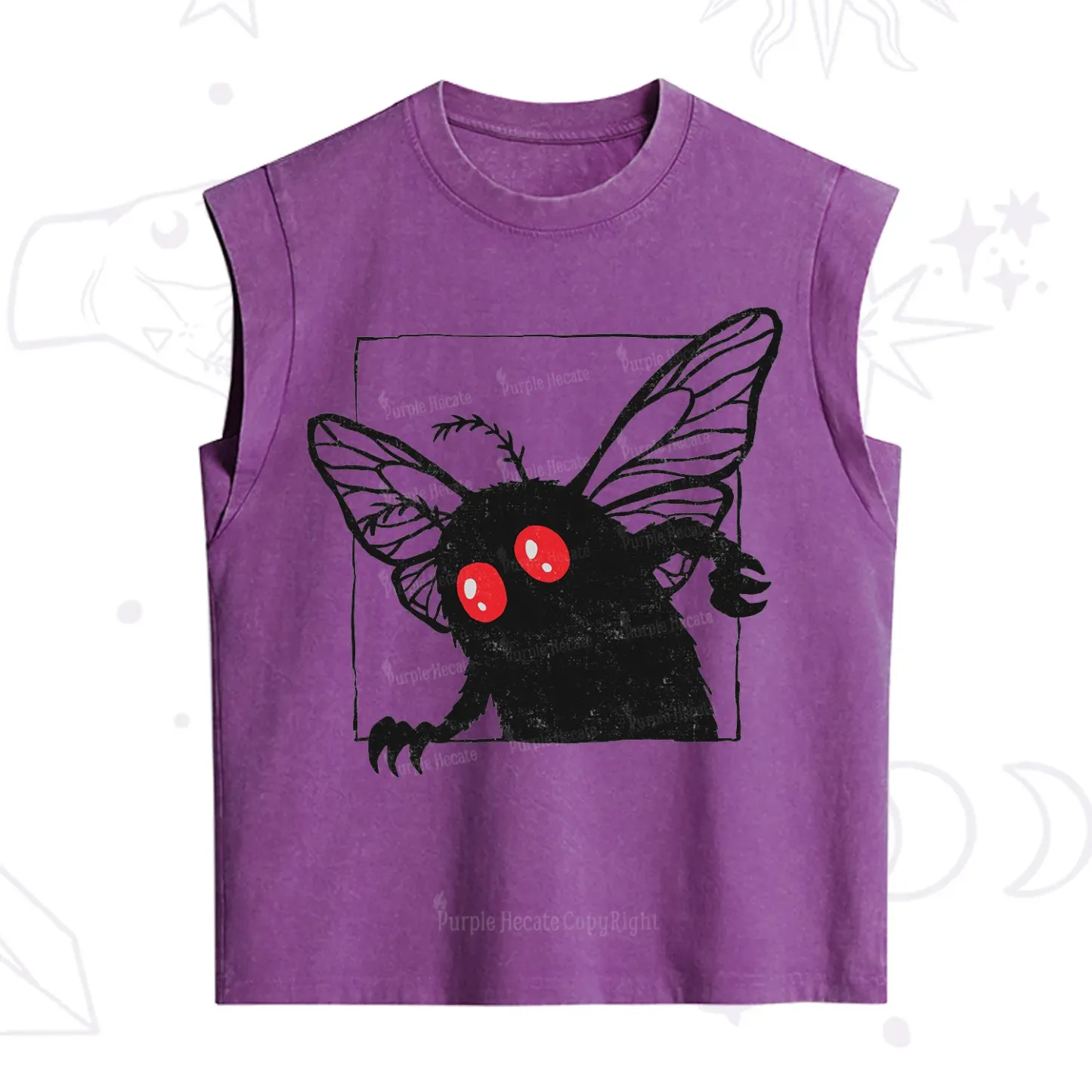 Purplehecate The Curious Mothman Vintage Washed Tank