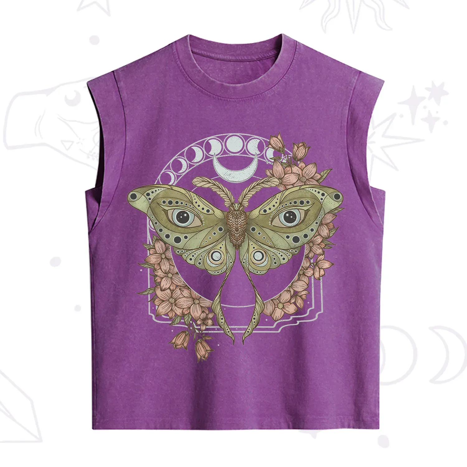 Purplehecate Luna Moth Vintage Washed Tank