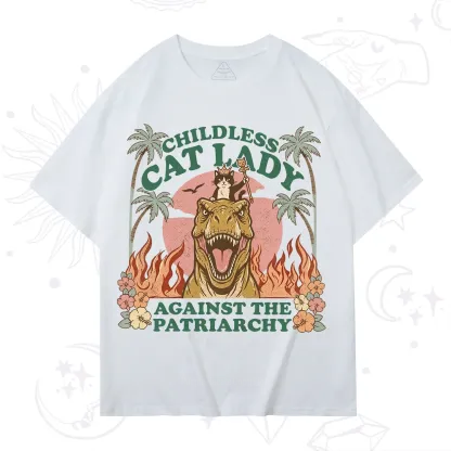 Purplehecate Childless Cat Lady Burn the Patriarchy T-Shirt