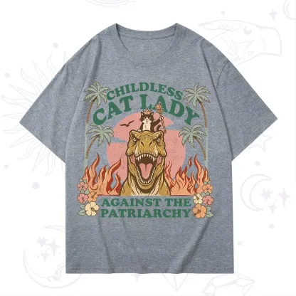 Purplehecate Childless Cat Lady Burn the Patriarchy T-Shirt