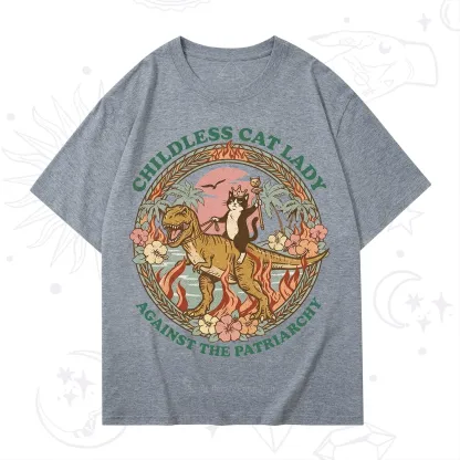 Purplehecate Childless Cat Lady Burn the Patriarchy T-Shirt