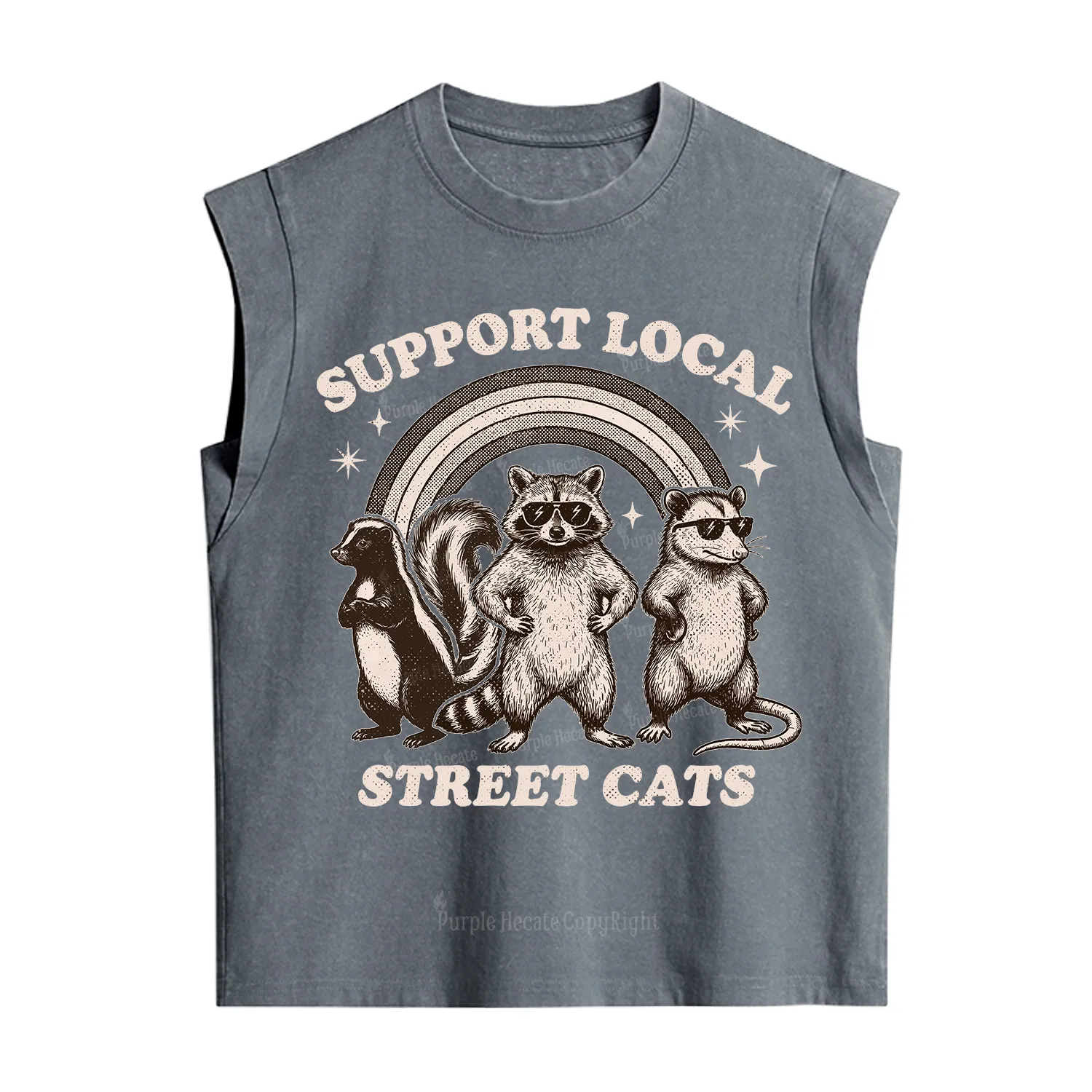 Purplehecate Support your local street cats Vintage Washed Tank