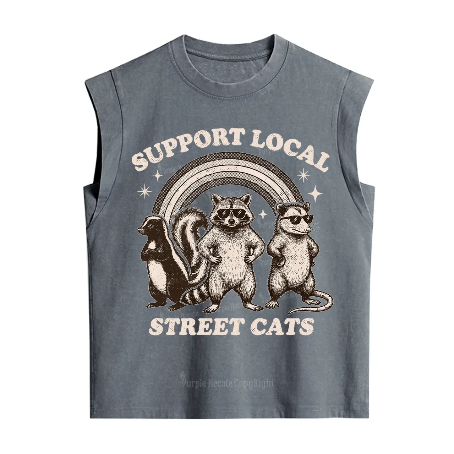 Purplehecate Support your local street cats Vintage Washed Tank