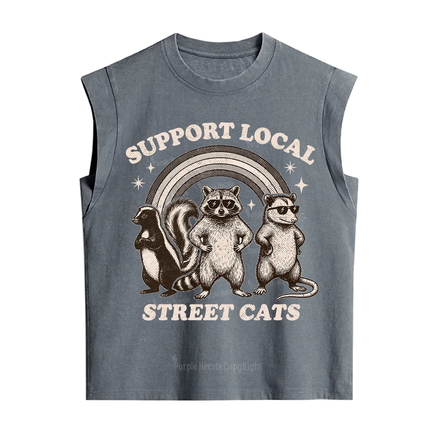 Purplehecate Support your local street cats Vintage Washed Tank