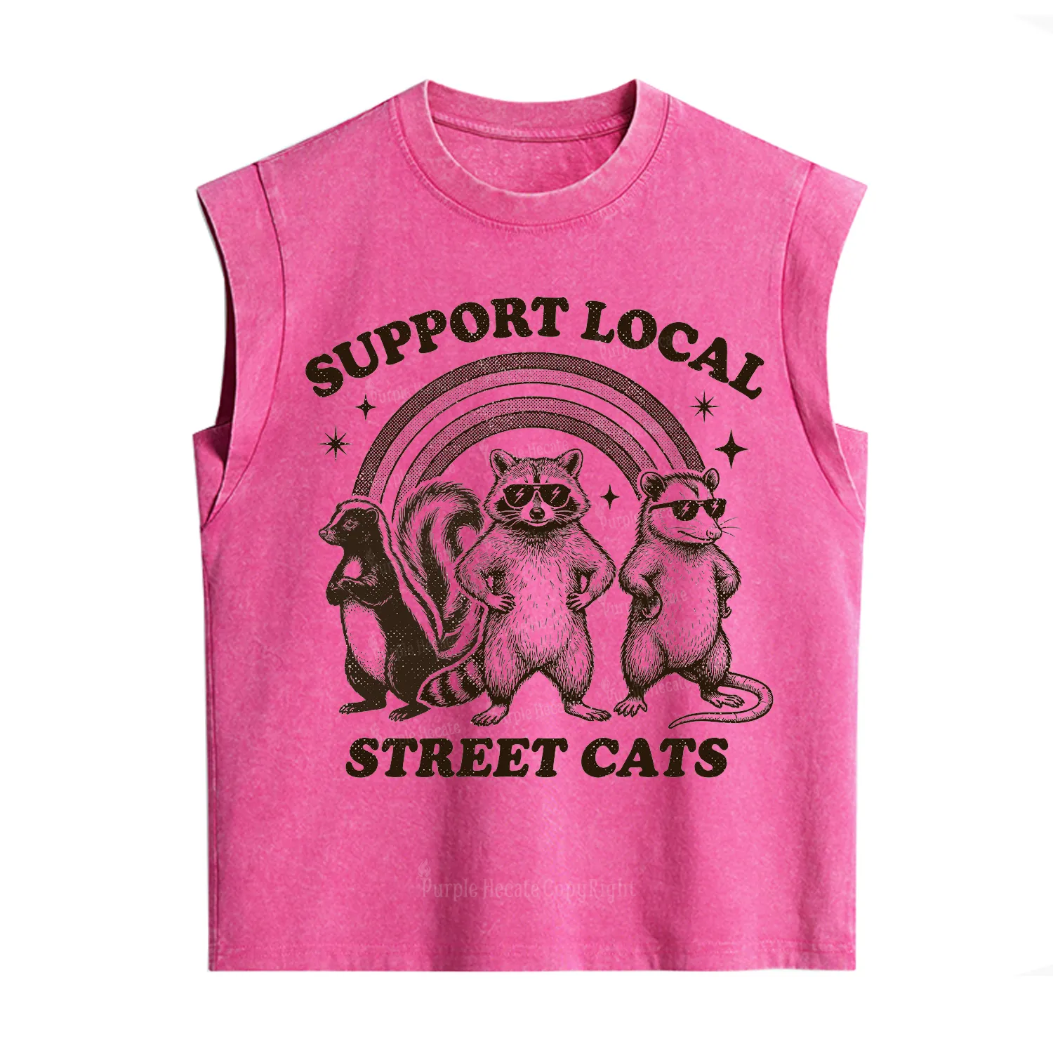 Purplehecate Support your local street cats Vintage Washed Tank