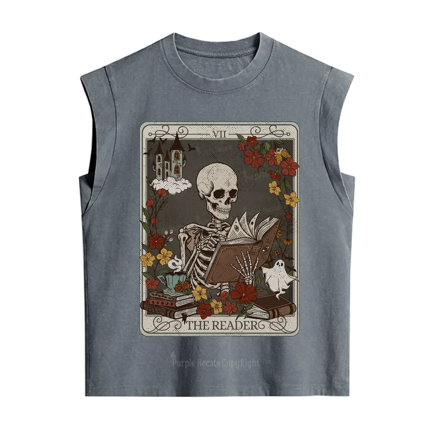 Purplehecate The Reader Tarot Card Vintage Washed Tank