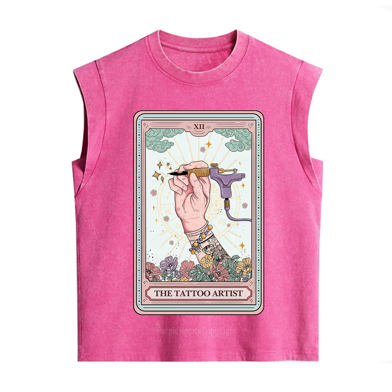 Purplehecate The Tattoo Artist Tarot Card Vintage Washed Tank