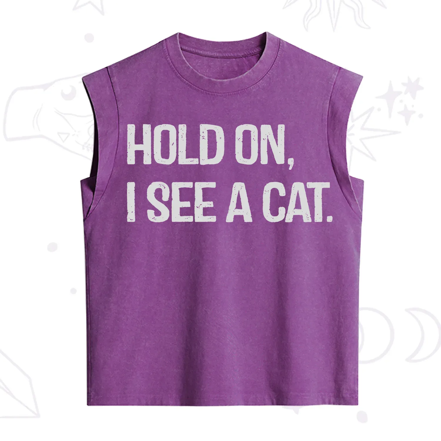 Purplehecate Hold on I See A Cat Vintage Washed Tank