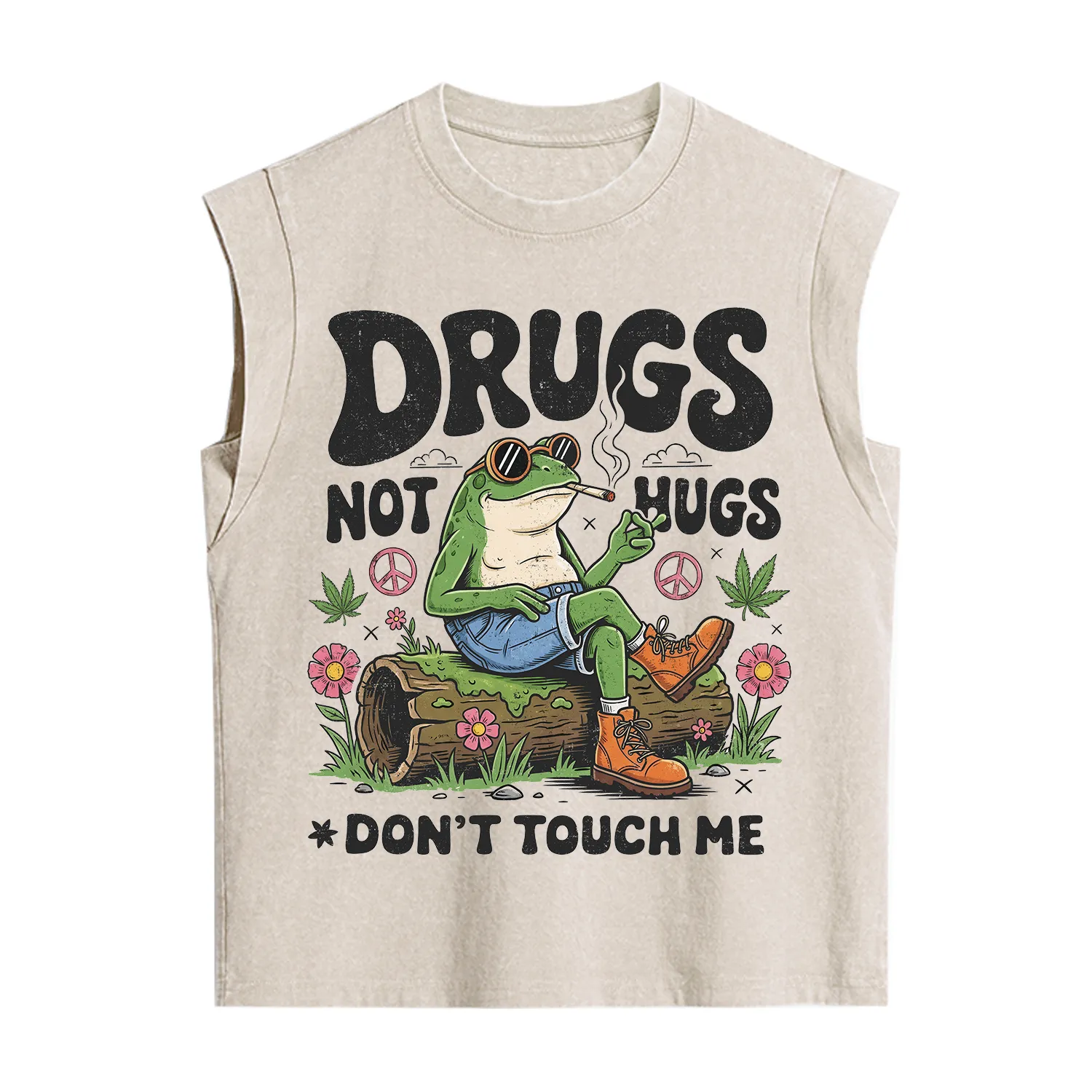 Purplehecate Drugs Not Hugs Vintage Washed Tank