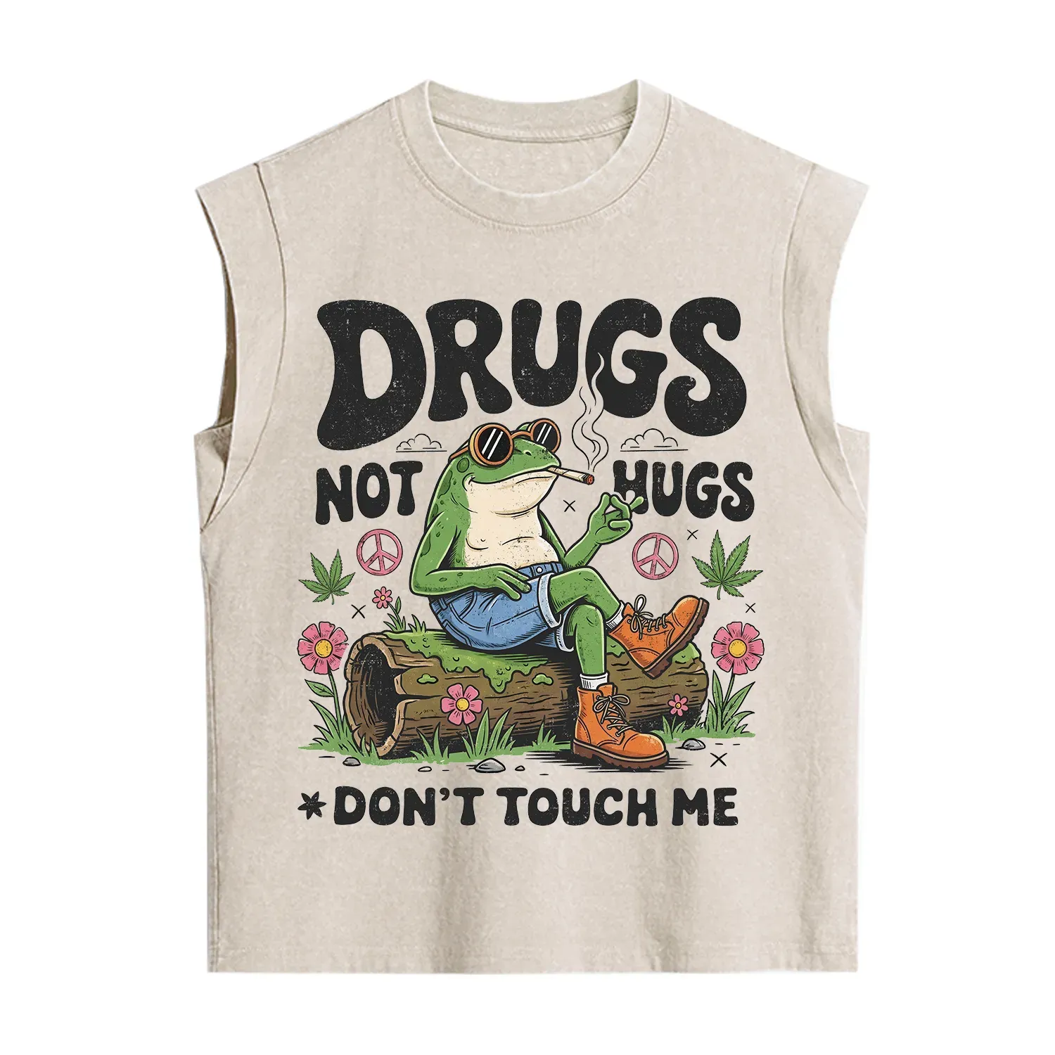Purplehecate Drugs Not Hugs Vintage Washed Tank