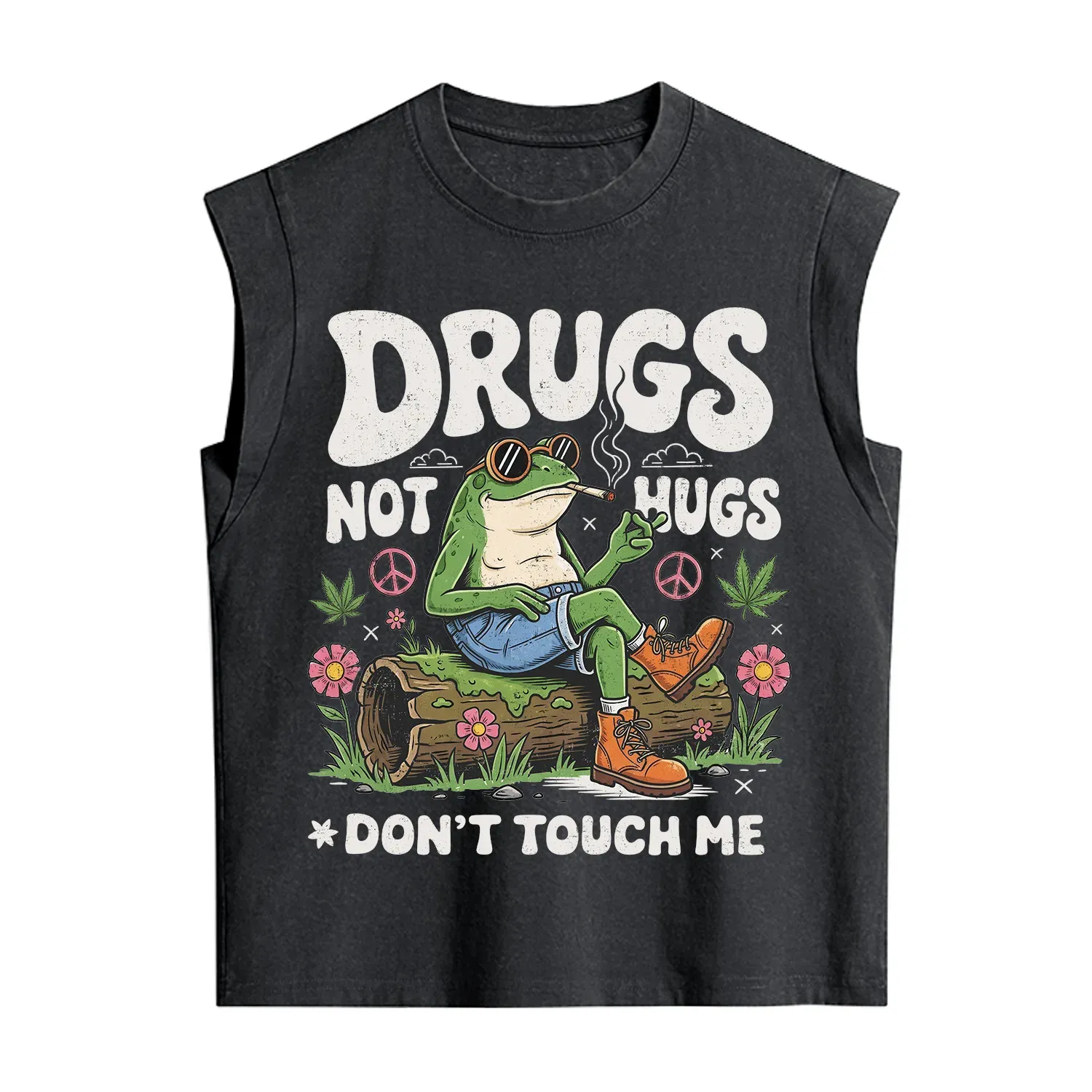 Purplehecate Drugs Not Hugs Vintage Washed Tank