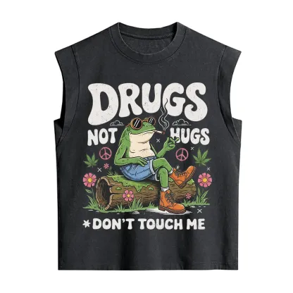 Purplehecate Drugs Not Hugs Vintage Washed Tank