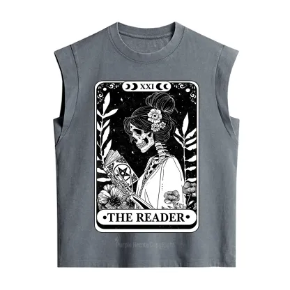 Purplehecate The Reader Skeleton Tarot Vintage Washed Tank