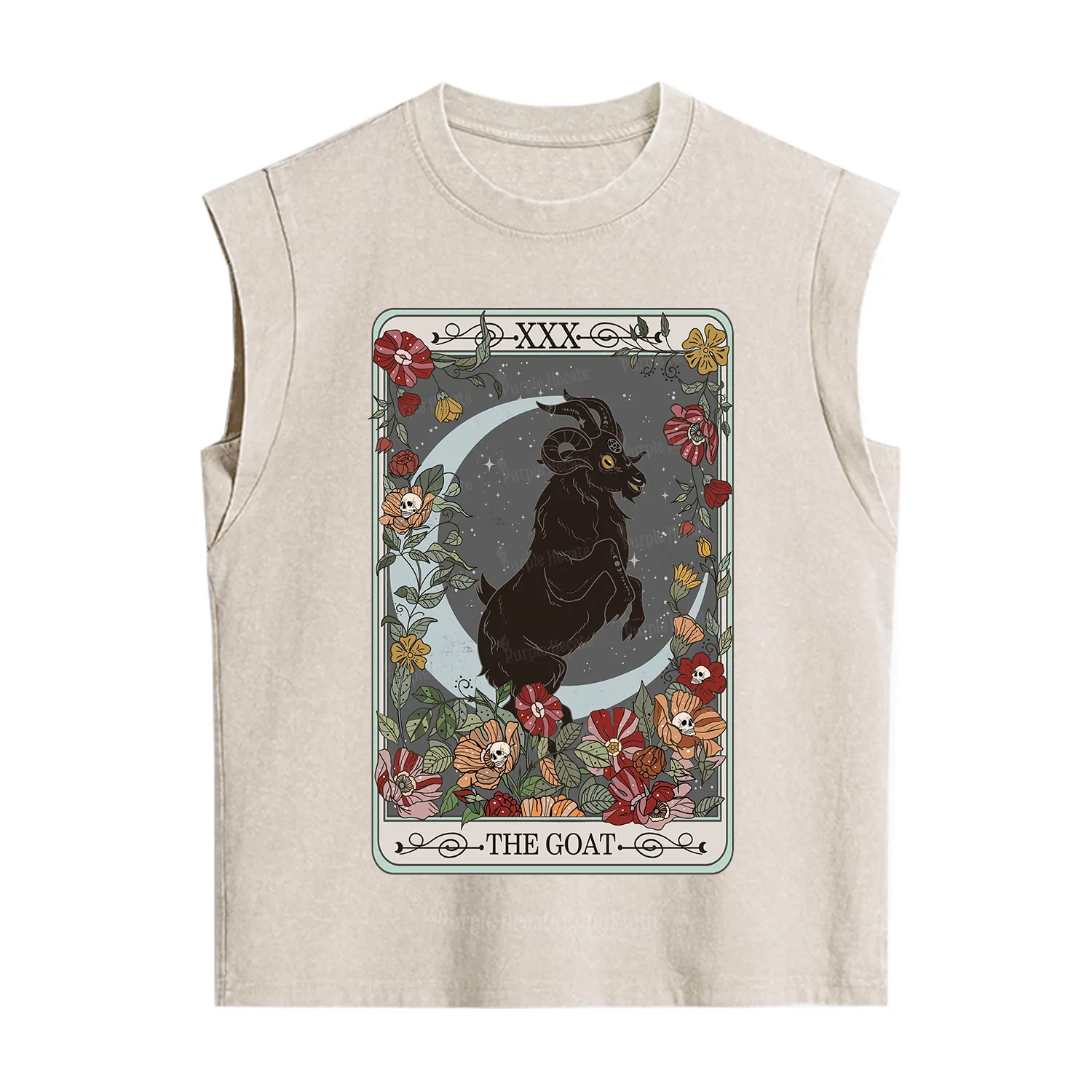 Purplehecate The Goat Tarot Card Vintage Washed Tank
