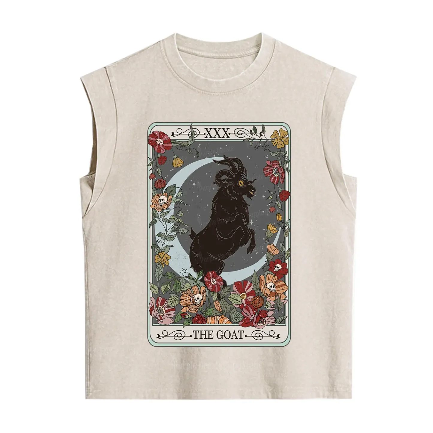 Purplehecate The Goat Tarot Card Vintage Washed Tank