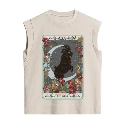 Purplehecate The Goat Tarot Card Vintage Washed Tank