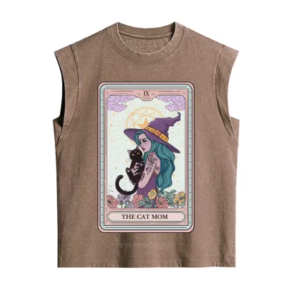 Purplehecate The Gothic Cat Mom Tarot Vintage Washed Tank