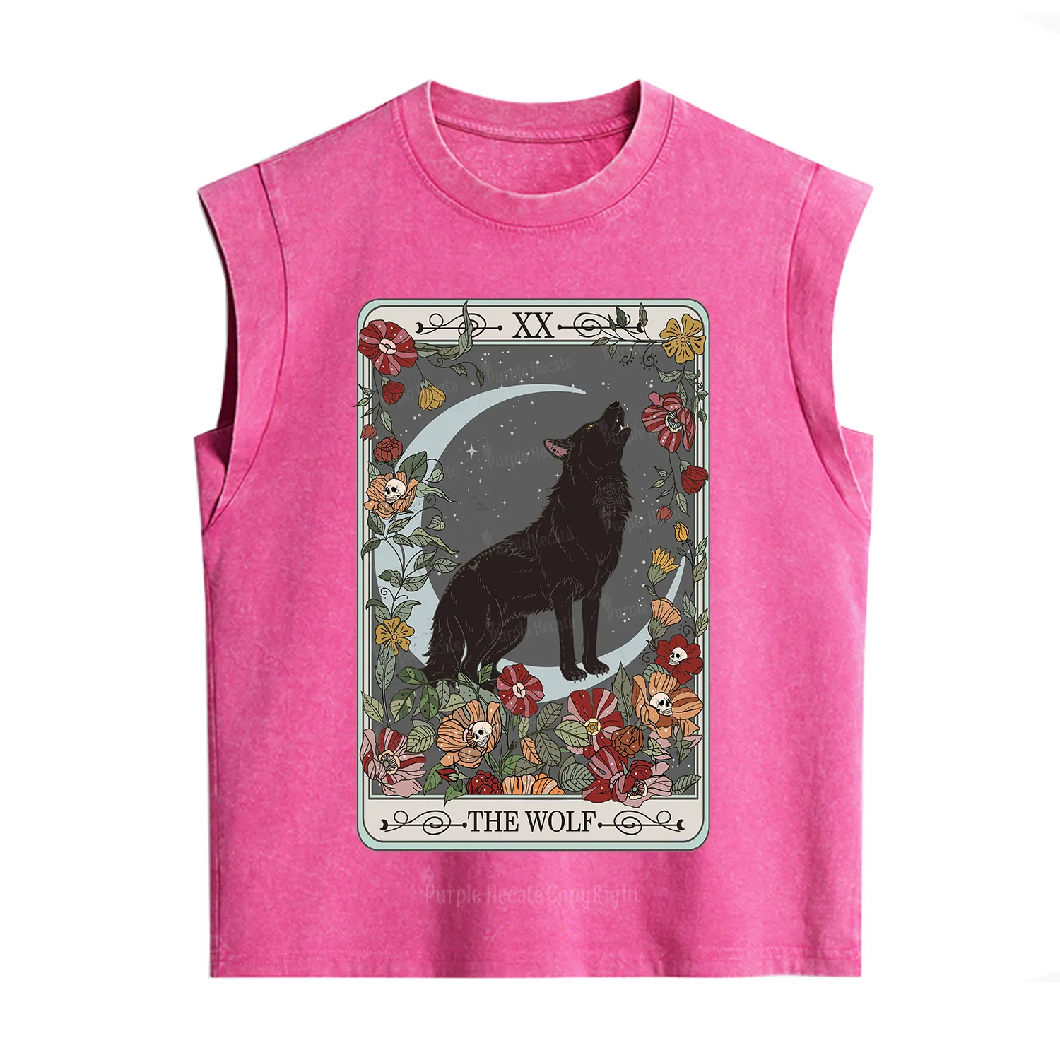 Purplehecate The Wolf Tarot Vintage Washed Tank