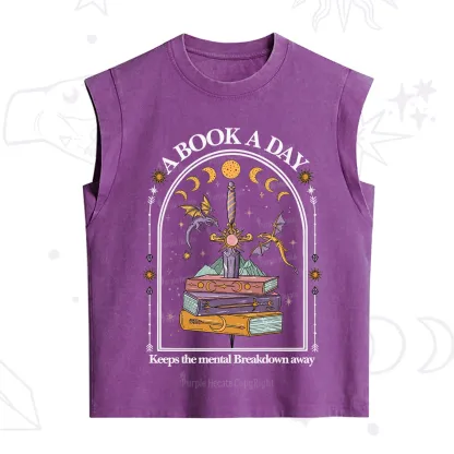 Purplehecate A Book A Day Keeps The Mental Breakdown Vintage Washed Tank