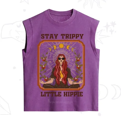 Purplehecate Stay Trippy Little Witchy Hippie Vintage Washed Tank