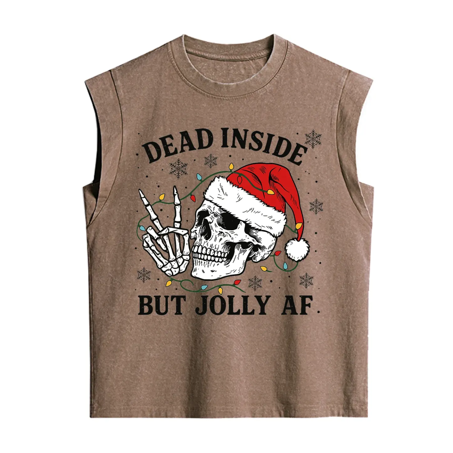 Purplehecate Dead Inside But Jolly AF Christmas Vintage Washed Tank