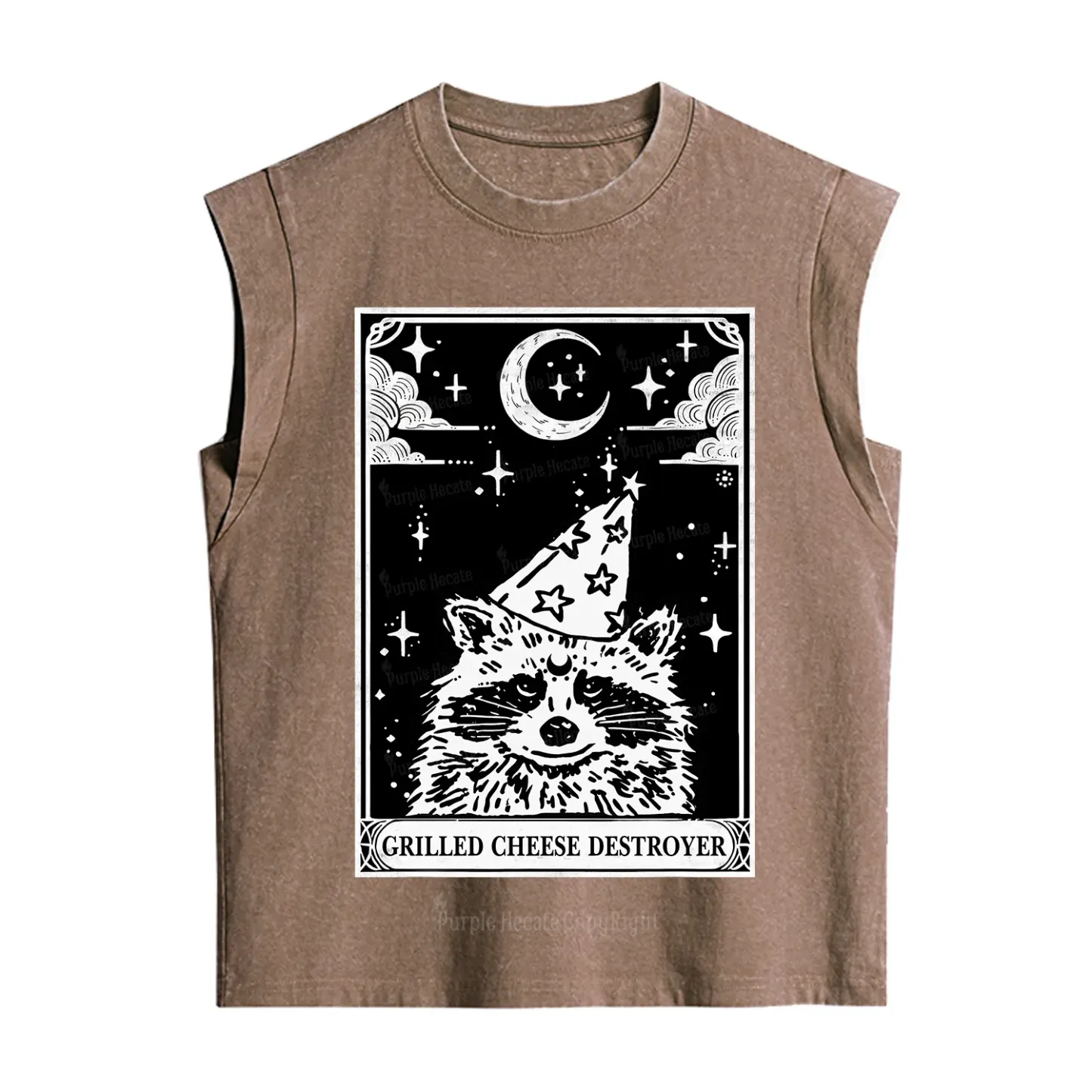 Purplehecate The Grilled Cheese Destroyer Tarot Raccoon Vintage Washed Tank