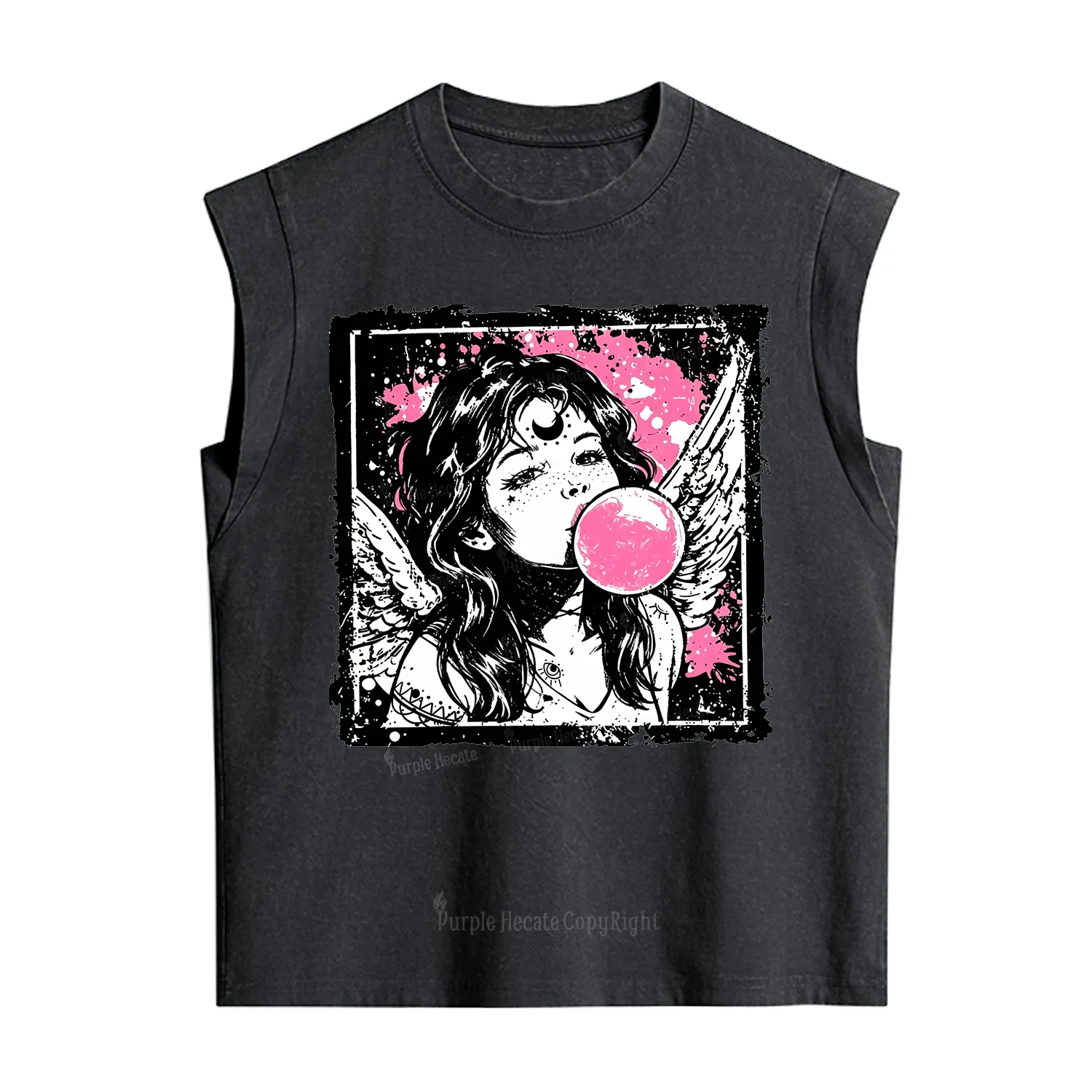 Purplehecate Grunge Angel with Bubblegum Vintage Washed Tank