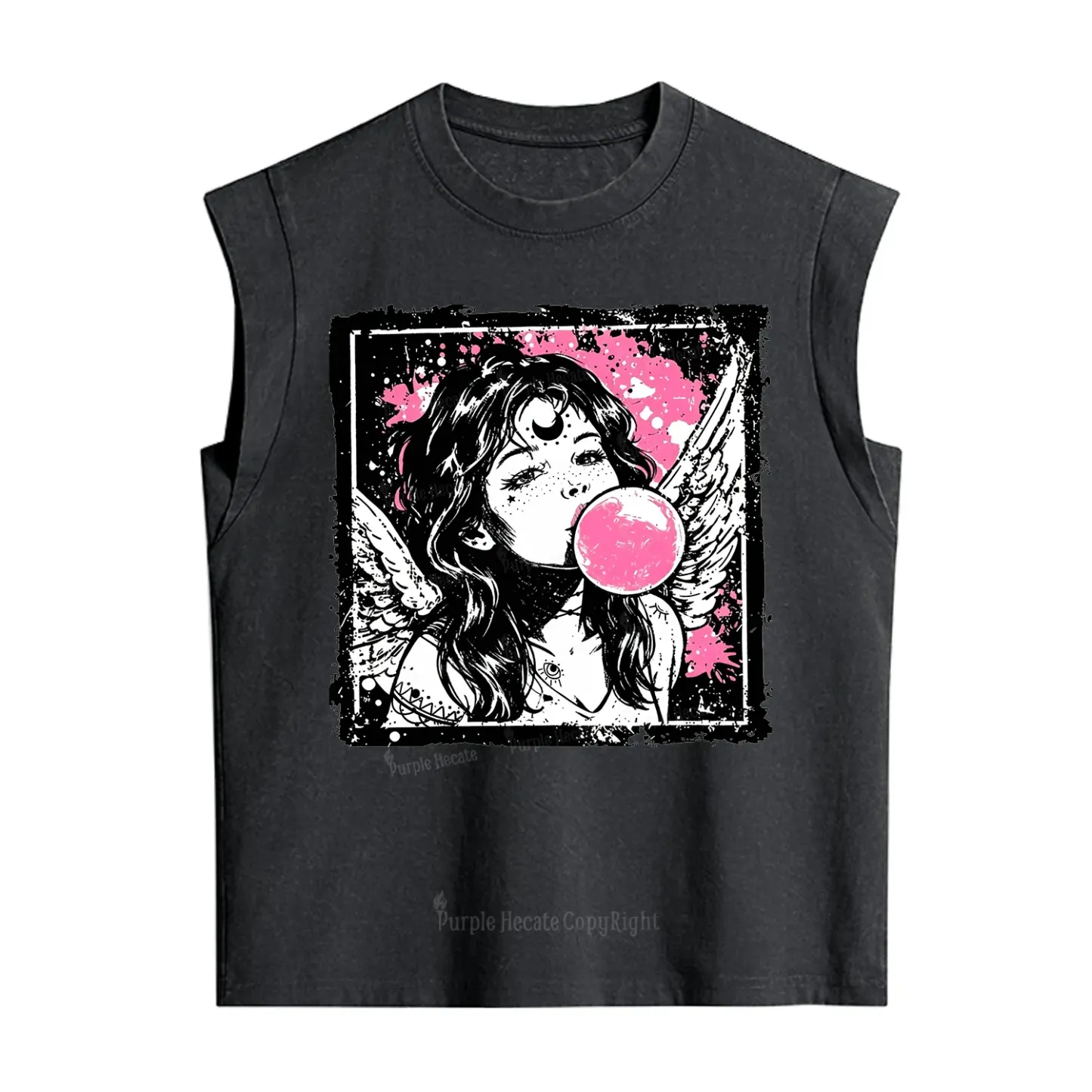 Purplehecate Grunge Angel with Bubblegum Vintage Washed Tank