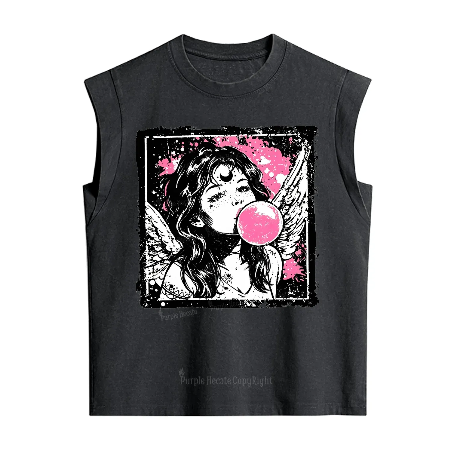 Purplehecate Grunge Angel with Bubblegum Vintage Washed Tank