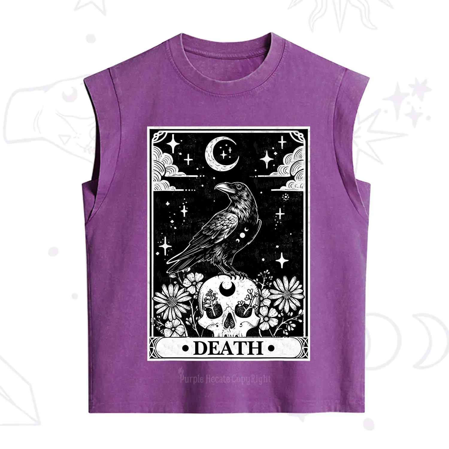 Purplehecate The Crow Death Tarot Vintage Washed Tank