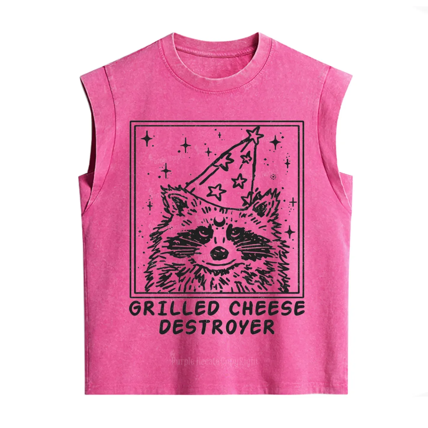 Purplehecate Grilled Cheese Destroyer Raccoon Vintage Washed Tank