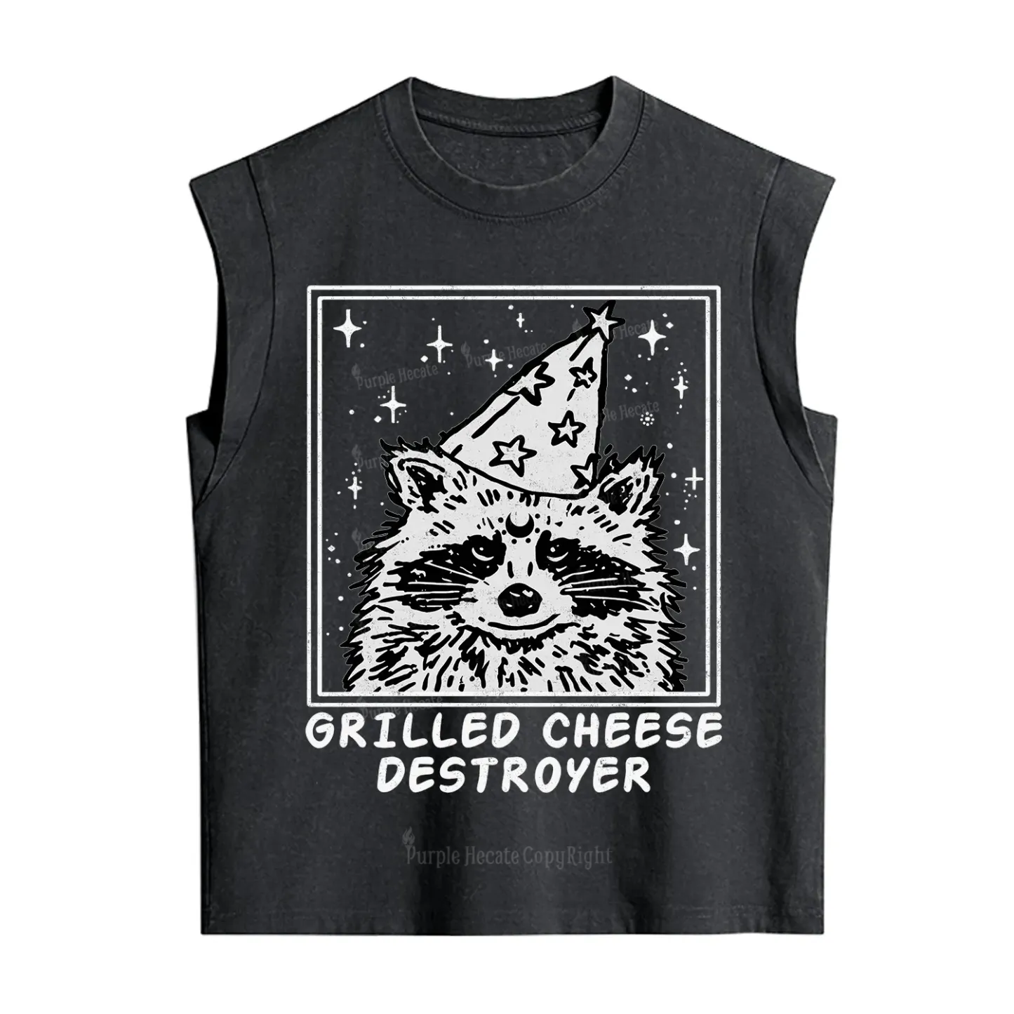 Purplehecate Grilled Cheese Destroyer Raccoon Vintage Washed Tank