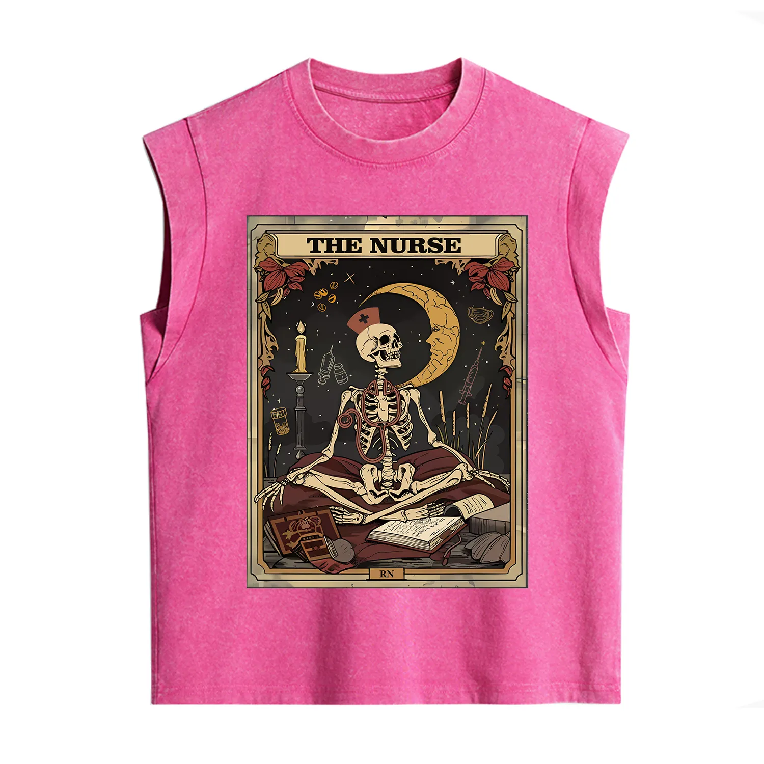 Purplehecate The Nurse Tarot Card Vintage Washed Tank