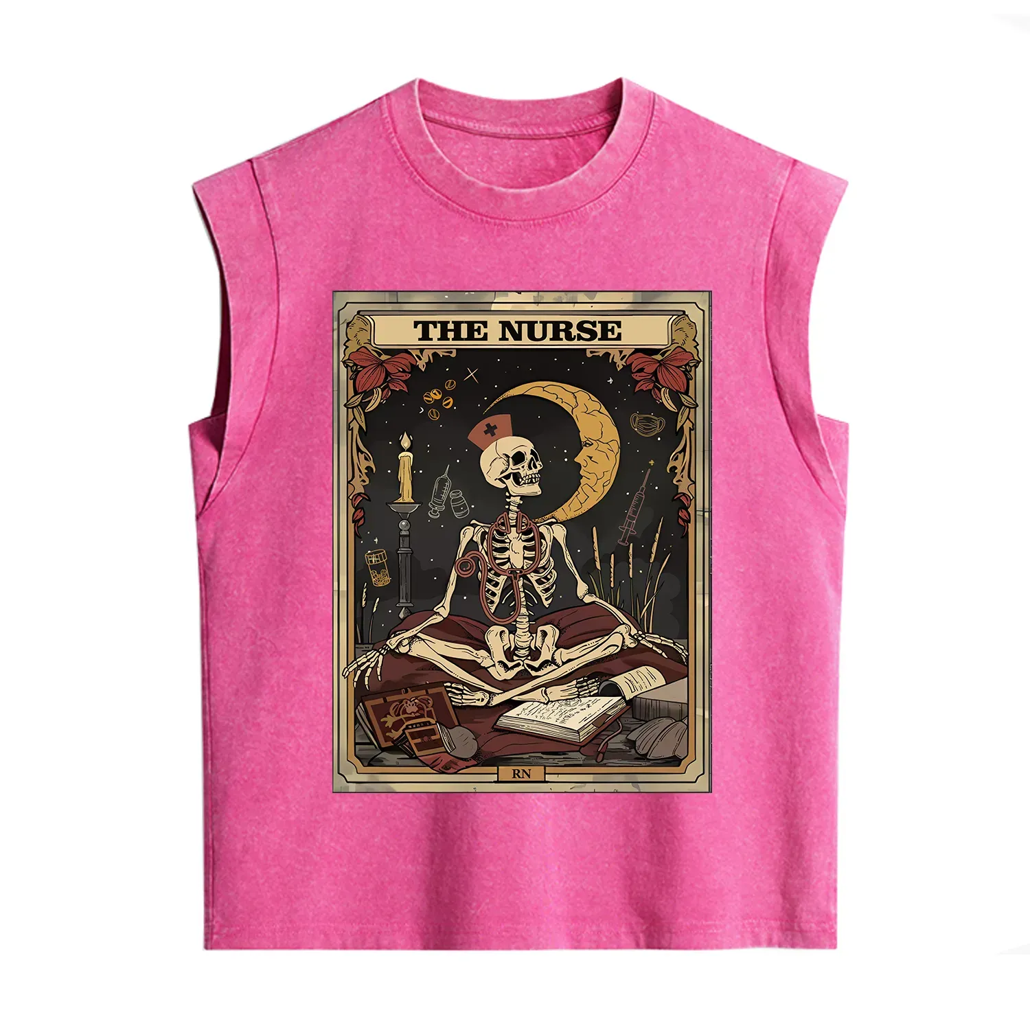 Purplehecate The Nurse Tarot Card Vintage Washed Tank