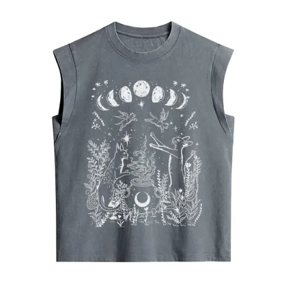 Purplehecate Celestial Cat Vintage Washed Tank