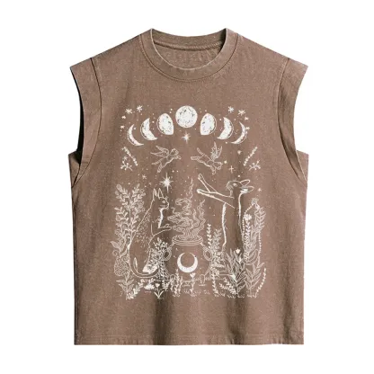 Purplehecate Celestial Cat Vintage Washed Tank