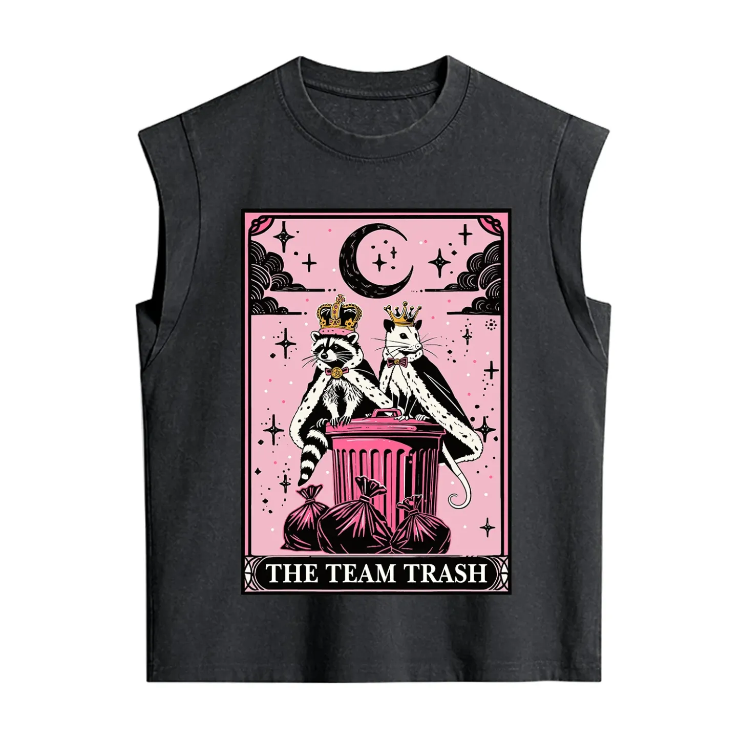 Purplehecate The Trash Kingdom's Tarot Opossum and Raccoon Vintage Washed Tank