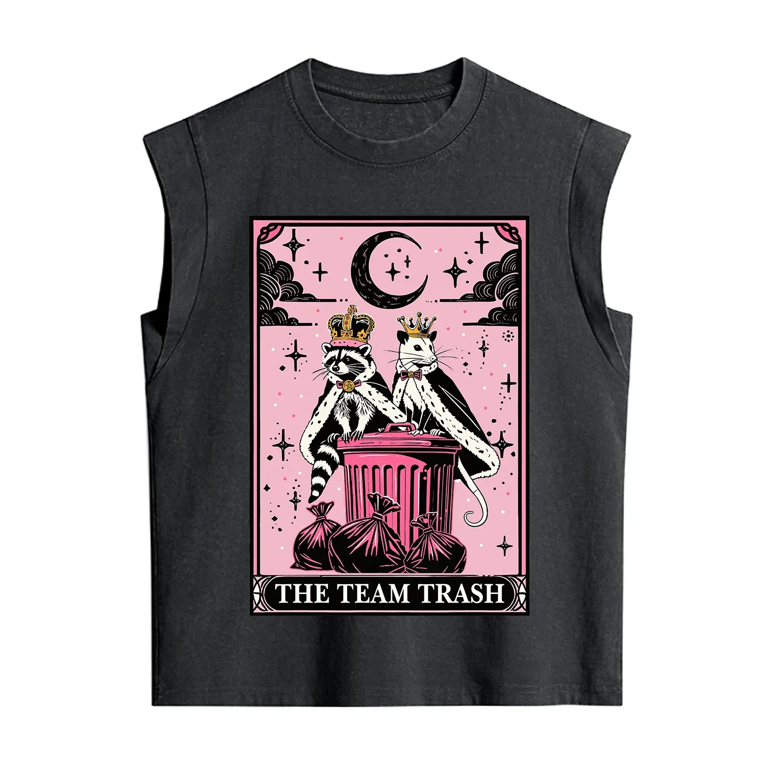 Purplehecate The Trash Kingdom's Tarot Opossum and Raccoon Vintage Washed Tank