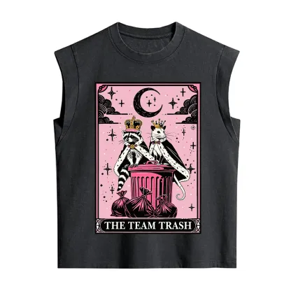 Purplehecate The Trash Kingdom's Tarot Opossum and Raccoon Vintage Washed Tank
