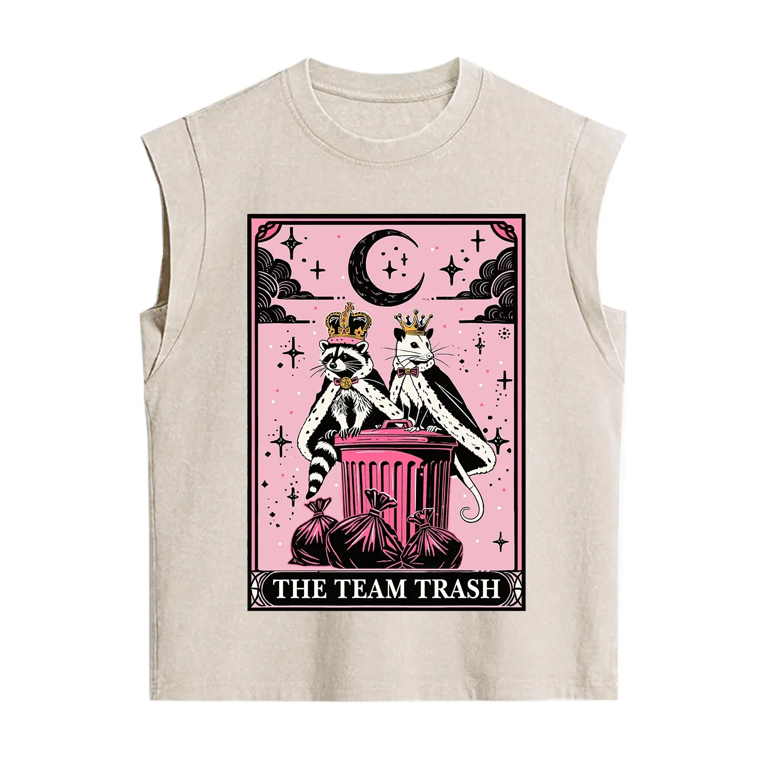 Purplehecate The Trash Kingdom's Tarot Opossum and Raccoon Vintage Washed Tank